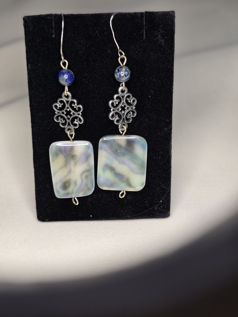 🌟3 for $18!🌟Handmade Blue-Green Swirl Drop Earrings